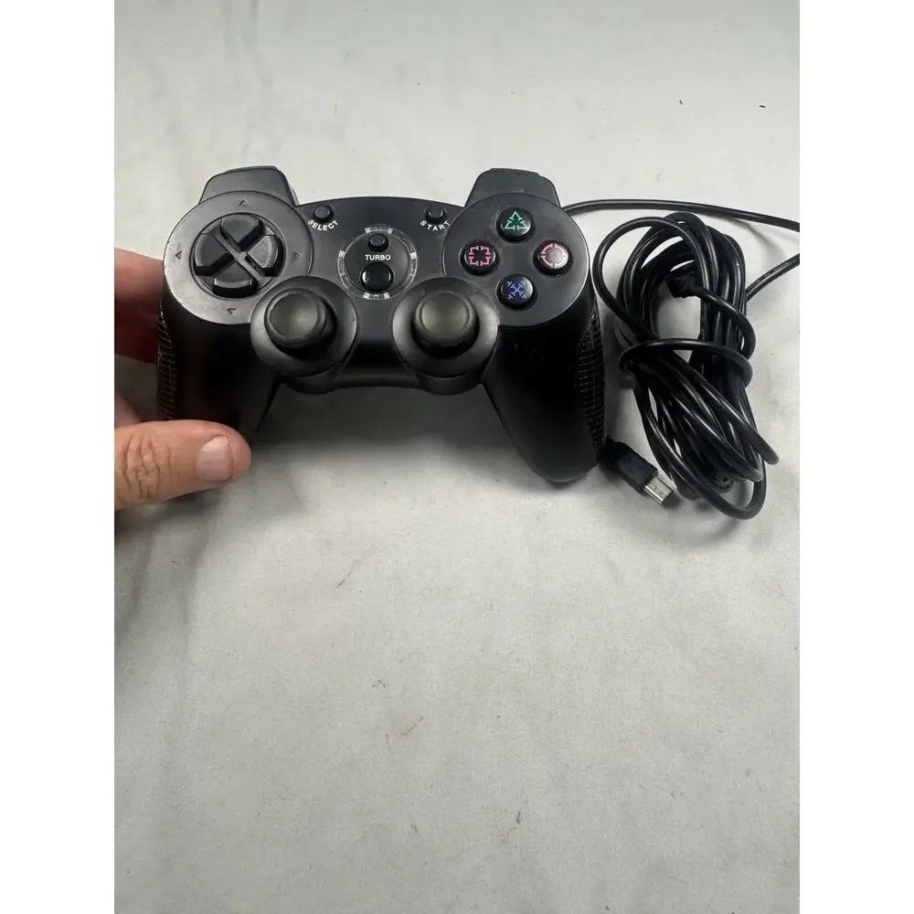 Wireless PS3 Controller Turbo Gamepad w/ Charging Cable Tested Black